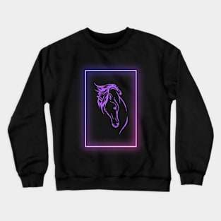 Neon Horse Purple Crewneck Sweatshirt